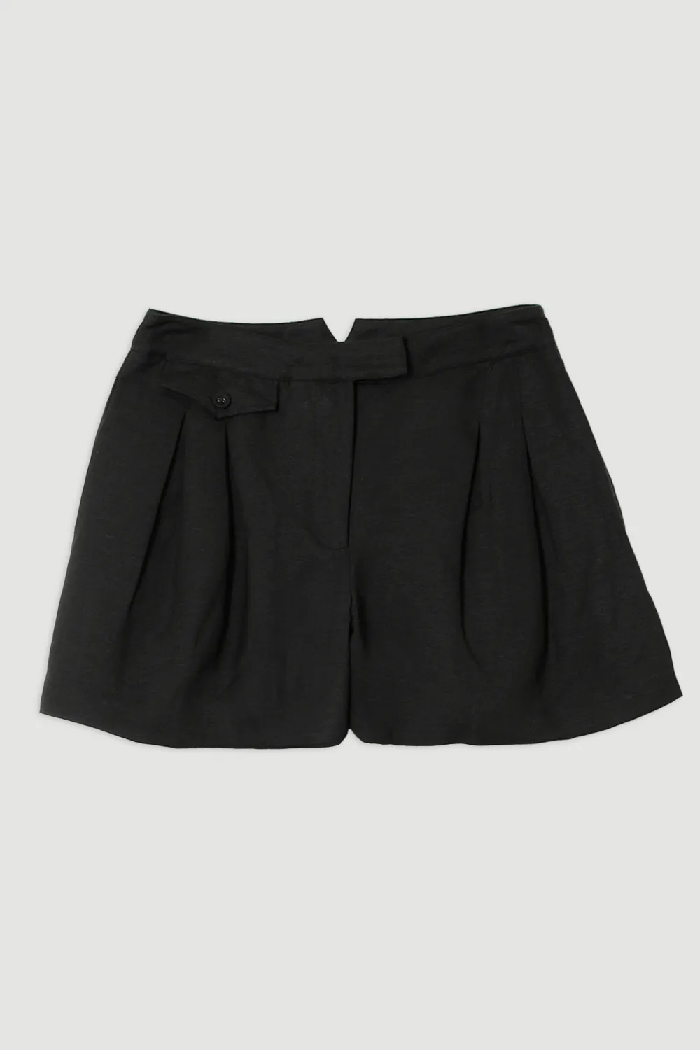 Viscose Linen Woven Pocket Detail Short BKK23577