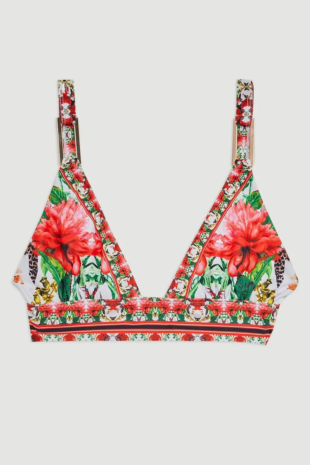 Mirror Floral Print Trim Detail Bikini Top BKK17415 4 Mirror Floral Print Trim Detail Bikini Top BKK17415