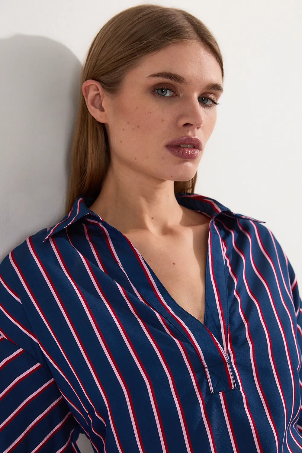 Cotton Stripe Tailored Shirt BKK23736
