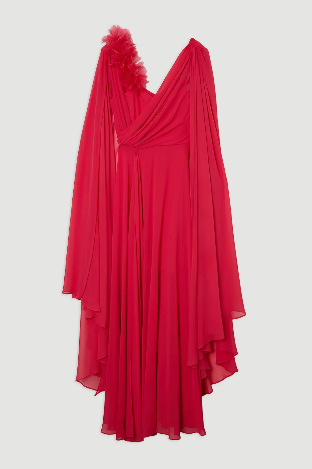 Plus Size Georgette Pleated Bustier Cape Back Woven Maxi Dress BKK23804 4 Plus Size Georgette Pleated Bustier Cape Back Woven Maxi Dress BKK23804