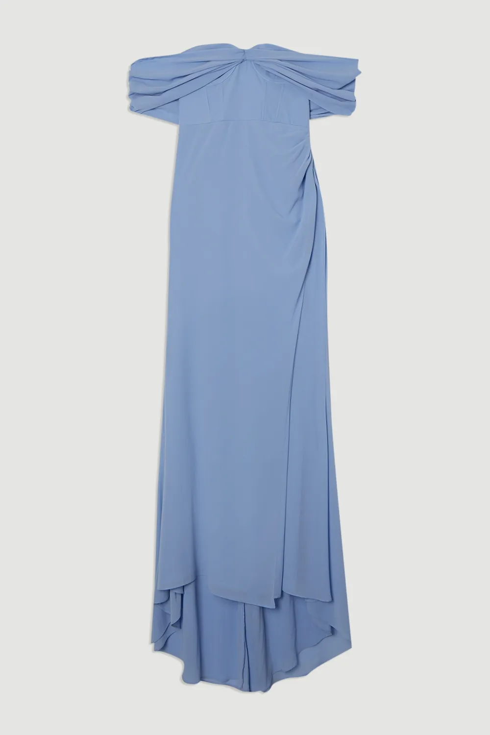 Georgette Pleated Bustier One Shoulder Drama Woven Maxi Dress BKK23852 4 Georgette Pleated Bustier One Shoulder Drama Woven Maxi Dress BKK23852