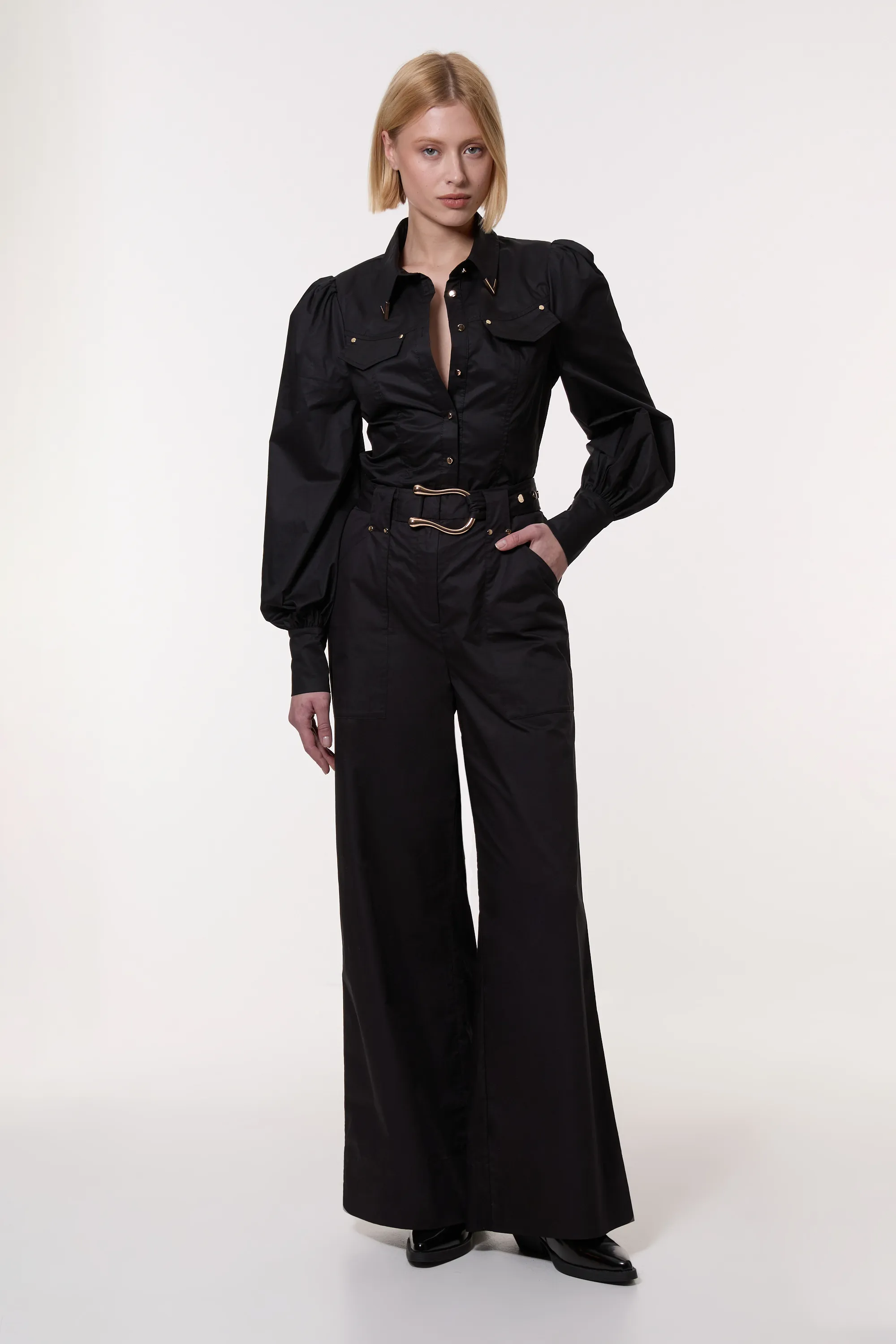 Cotton Sateen Collar Detail Woven Shirt BKK23888 3 Cotton Sateen Collar Detail Woven Shirt BKK23888