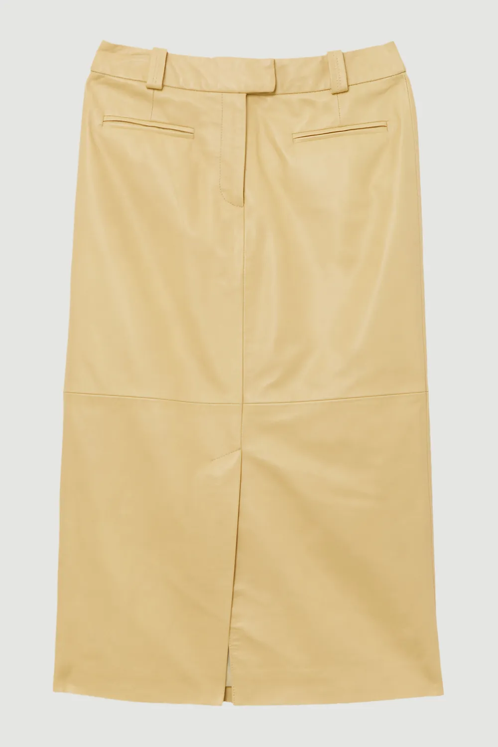 Leather Tailored Pencil Midi Skirt BKK23913 4 Leather Tailored Pencil Midi Skirt BKK23913