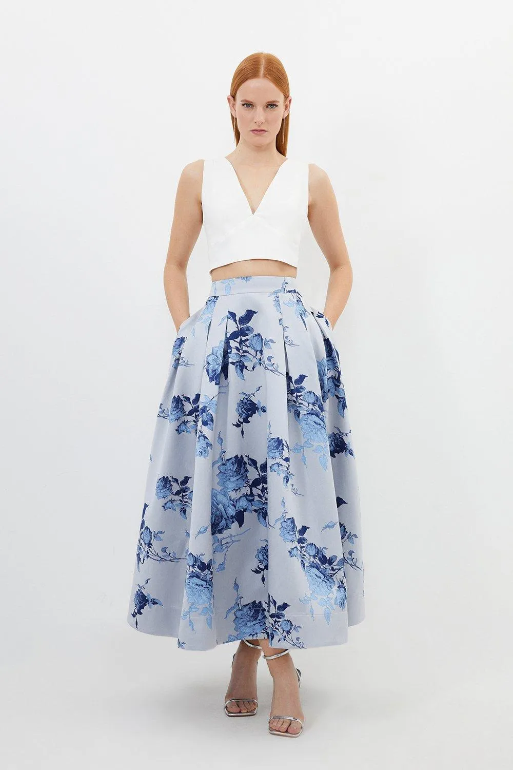 Jacquard Woven Midi Skirt BKK17539