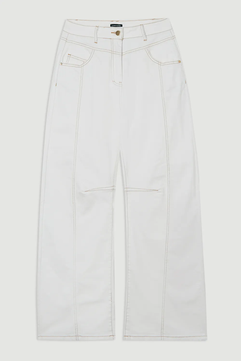 Contrast Stitch Detail Barrel Leg Denim Jean BKK24110