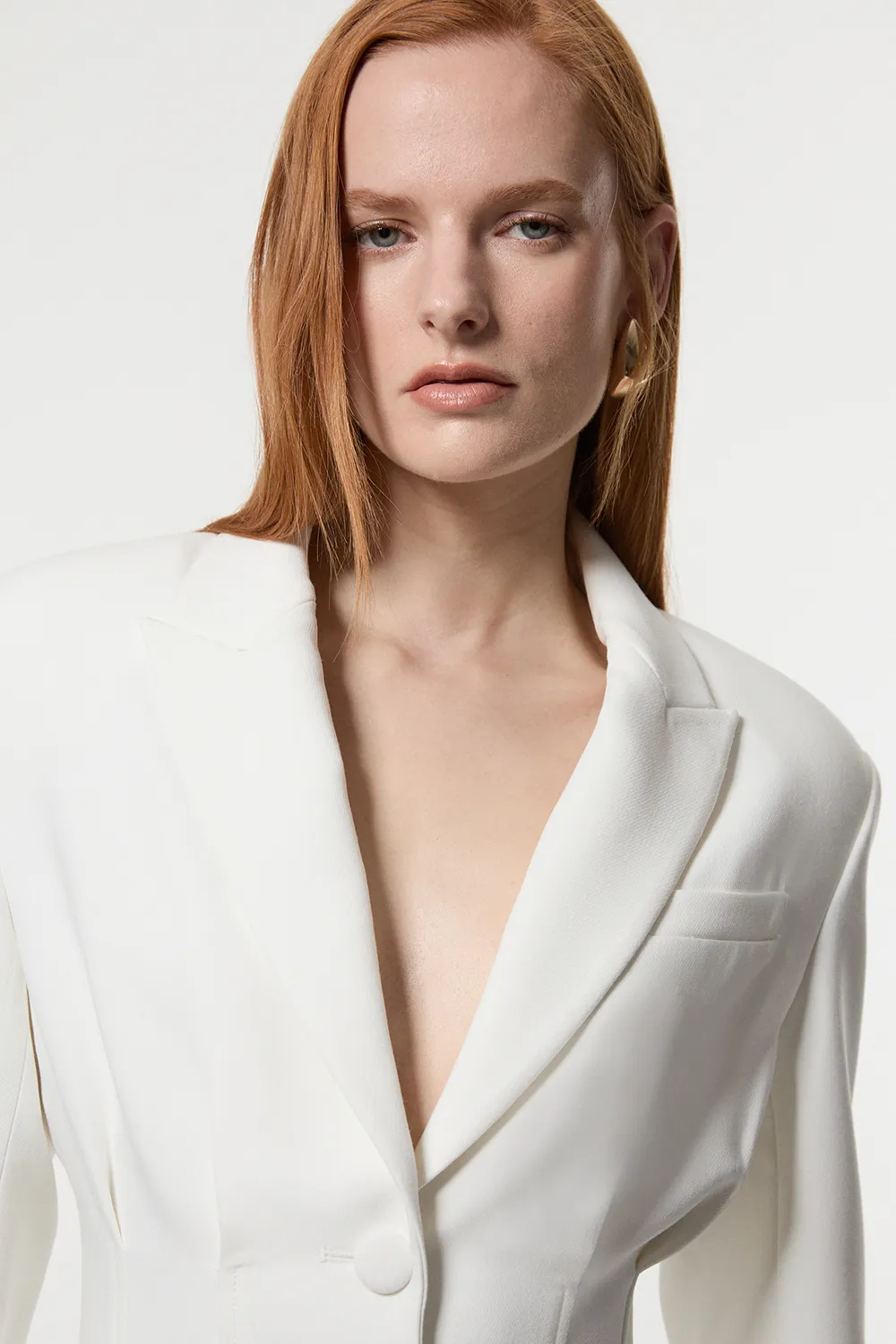 Compact Stretch Darted Tailored Blazer Mini Dress BKK24137