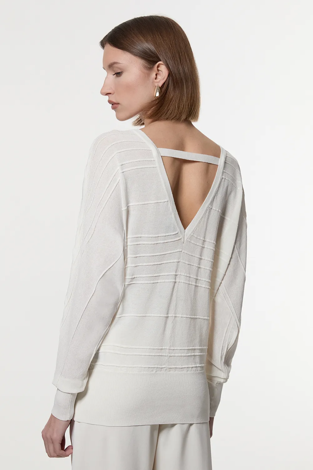 Lightweight Stitch Detail Knitted Sweater BKK24178
