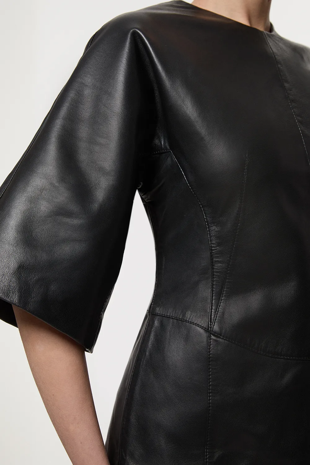 Leather Seam Mini Dress BKK24208