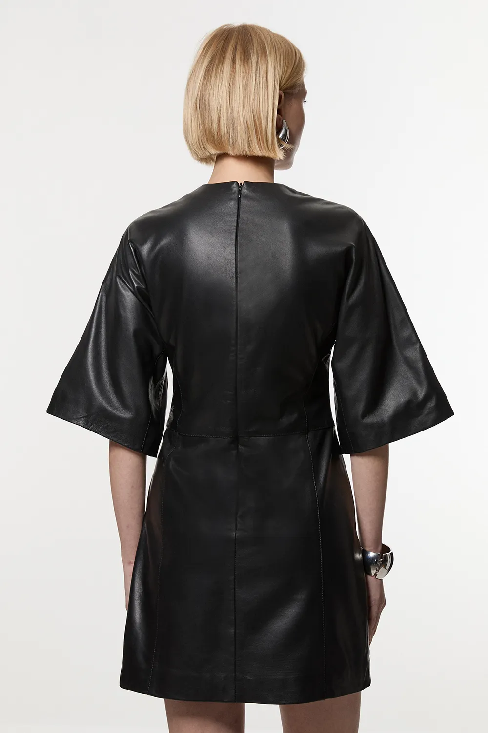 Leather Seam Mini Dress BKK24208