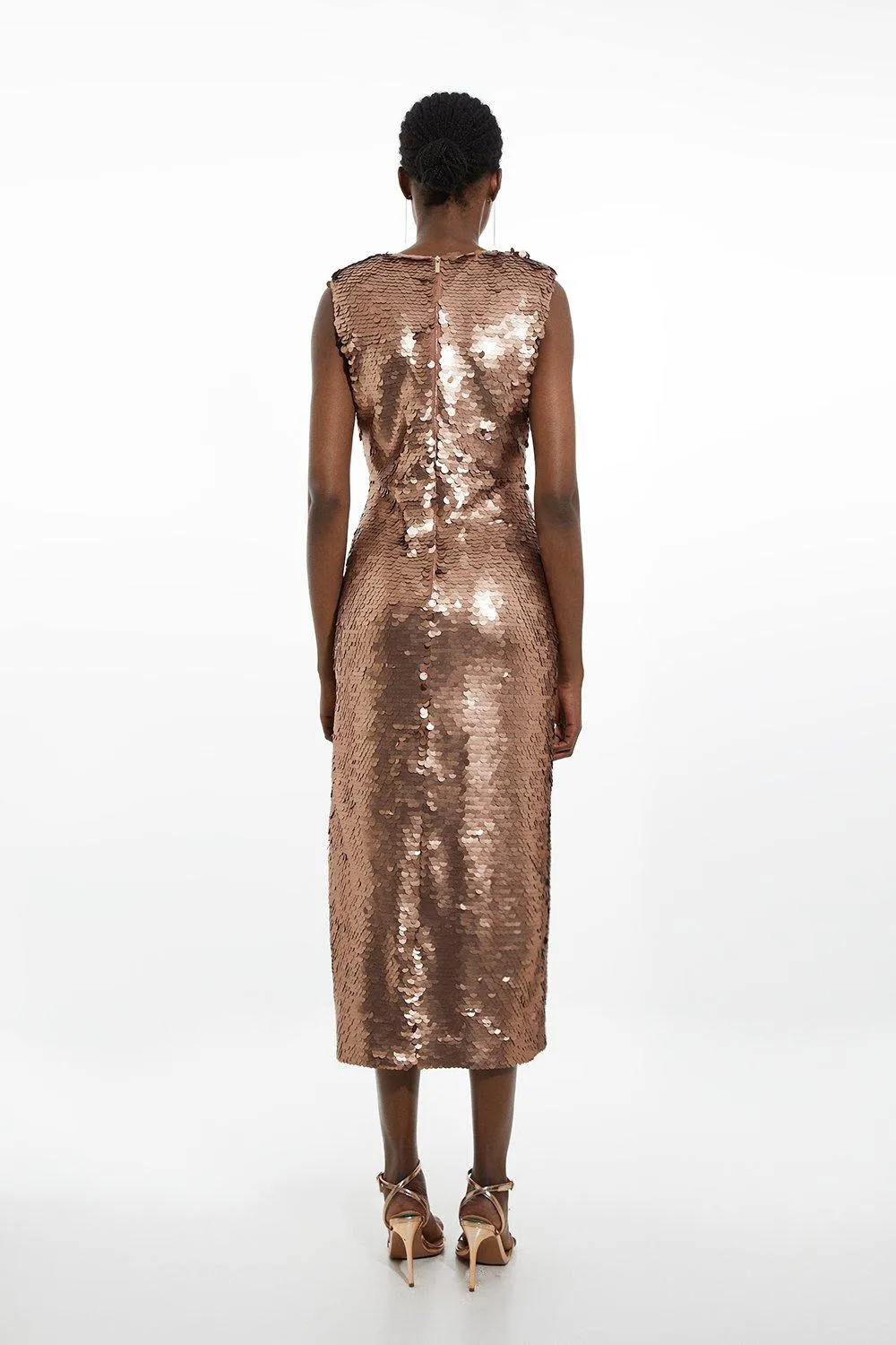 Sequin Deep Plunge Woven Midi Dress BKK17710 3 Sequin Deep Plunge Woven Midi Dress BKK17710