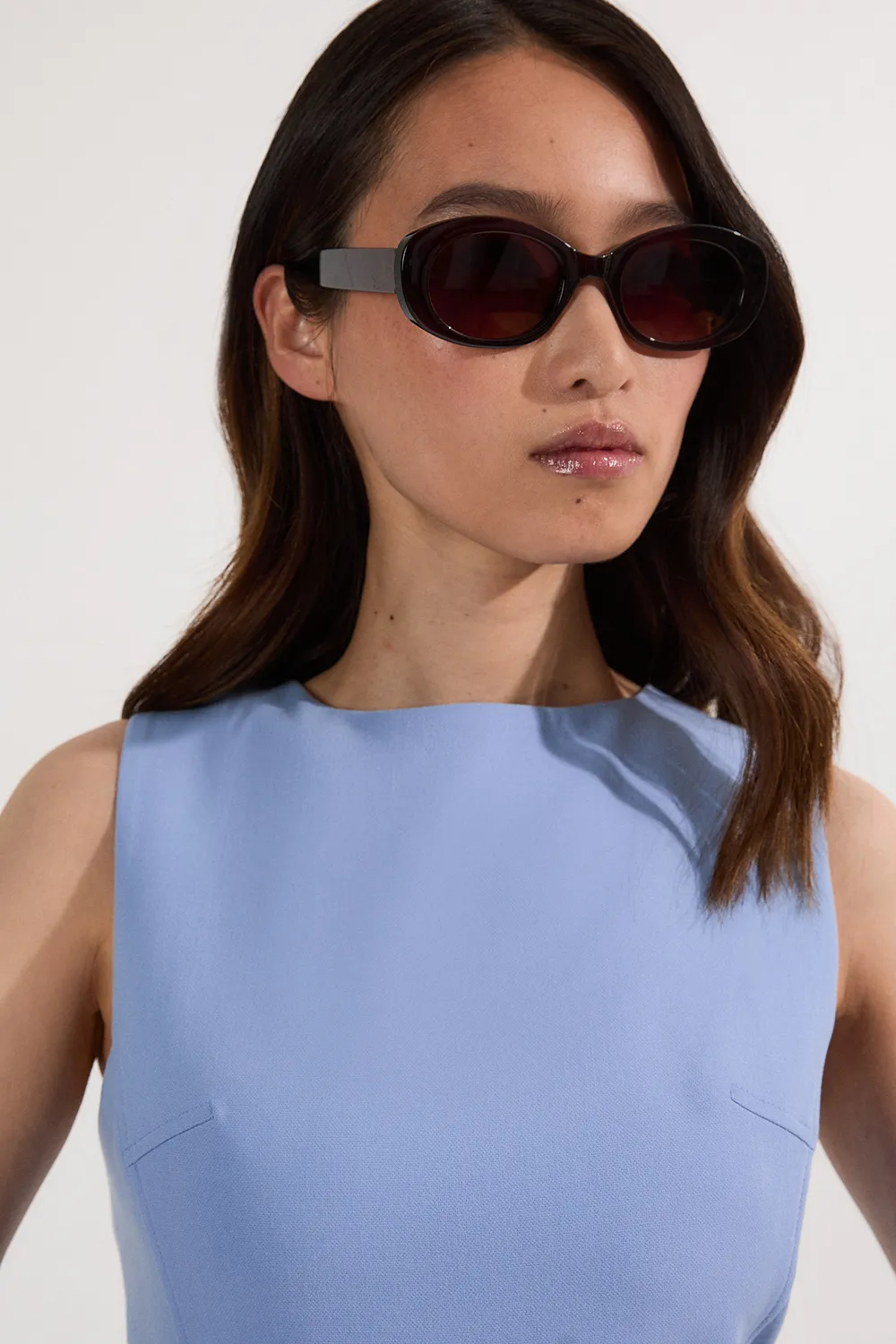 Petite Compact Essential Belted Tailored Midi Dress BKK24233