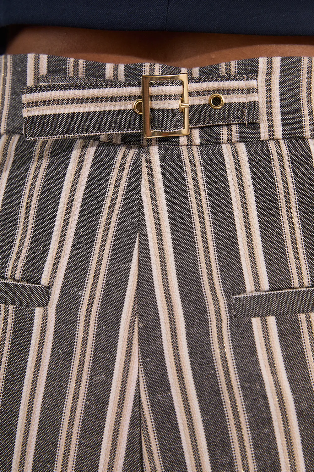 Linen Sparkle Stripe Tailored Wide Leg Dress Pants BKK24283 3 Linen Sparkle Stripe Tailored Wide Leg Dress Pants BKK24283