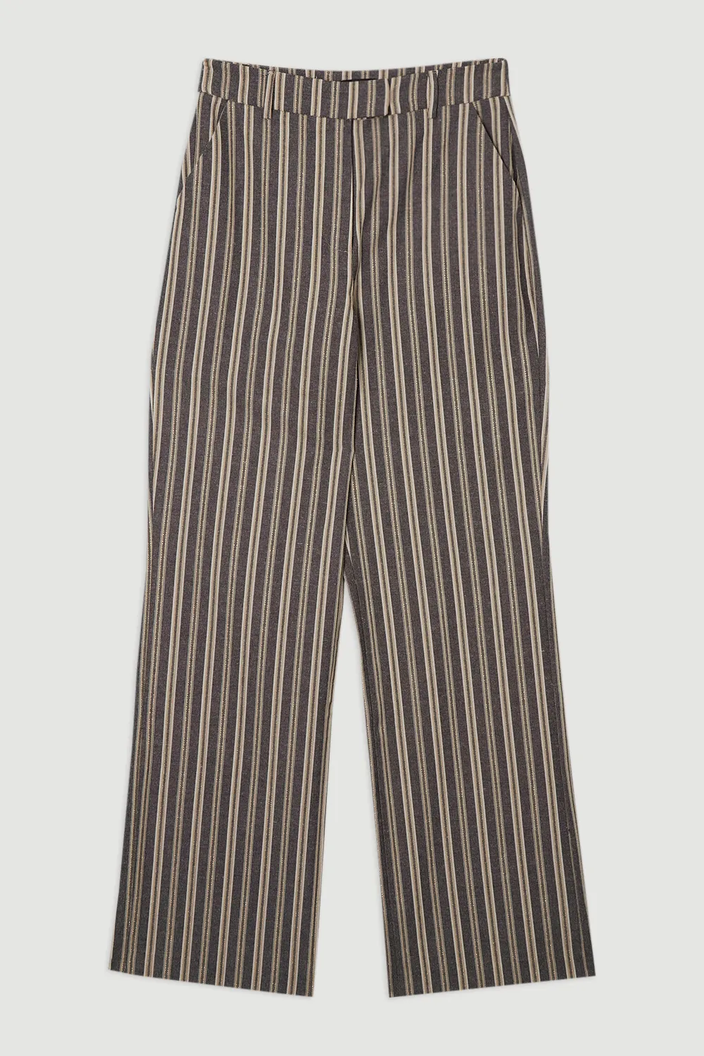 Linen Sparkle Stripe Tailored Wide Leg Dress Pants BKK24283 4 Linen Sparkle Stripe Tailored Wide Leg Dress Pants BKK24283