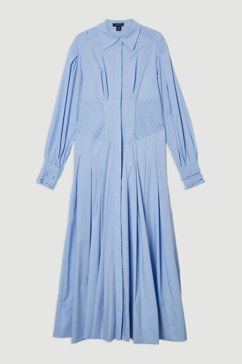 Archive Collection - Cotton Poplin Balloon Sleeve Corset Woven Maxi Dress BKK24289 4 Archive Collection - Cotton Poplin Balloon Sleeve Corset Woven Maxi Dress BKK24289