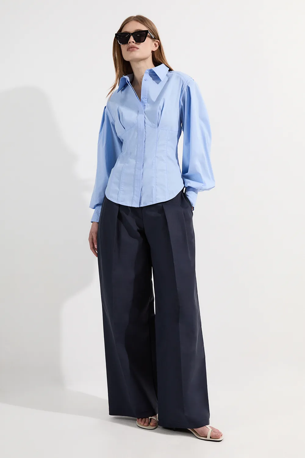 Archive Collection - Cotton Poplin Balloon Sleeve Shirt BKK24290