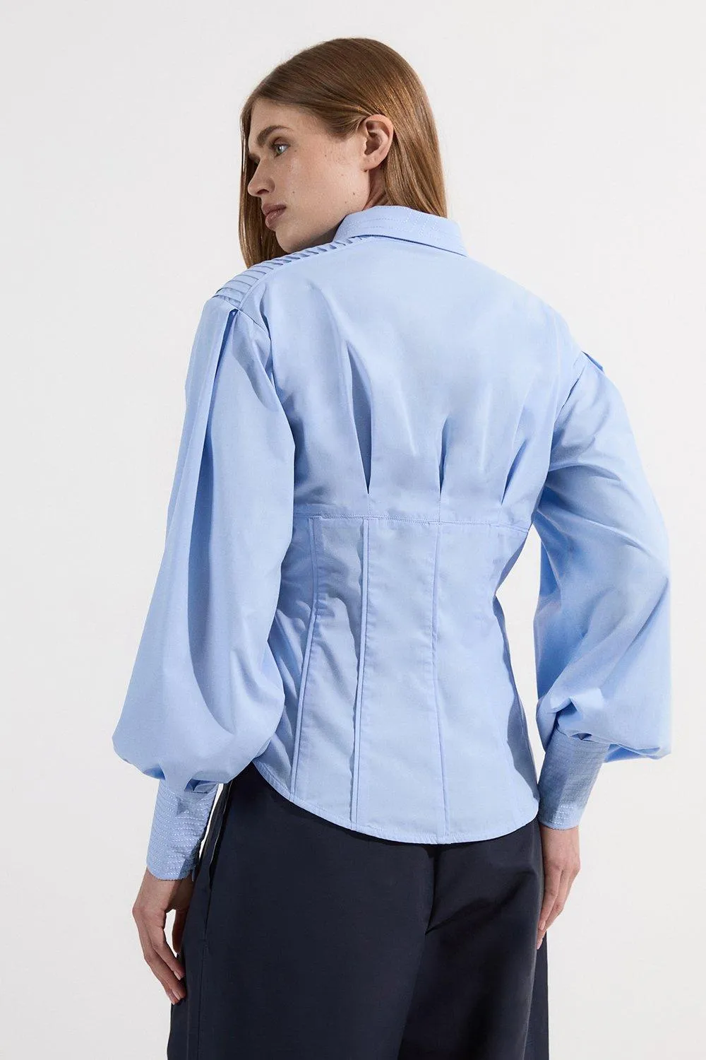 Archive Collection - Cotton Poplin Balloon Sleeve Shirt BKK24290 7 Archive Collection - Cotton Poplin Balloon Sleeve Shirt BKK24290