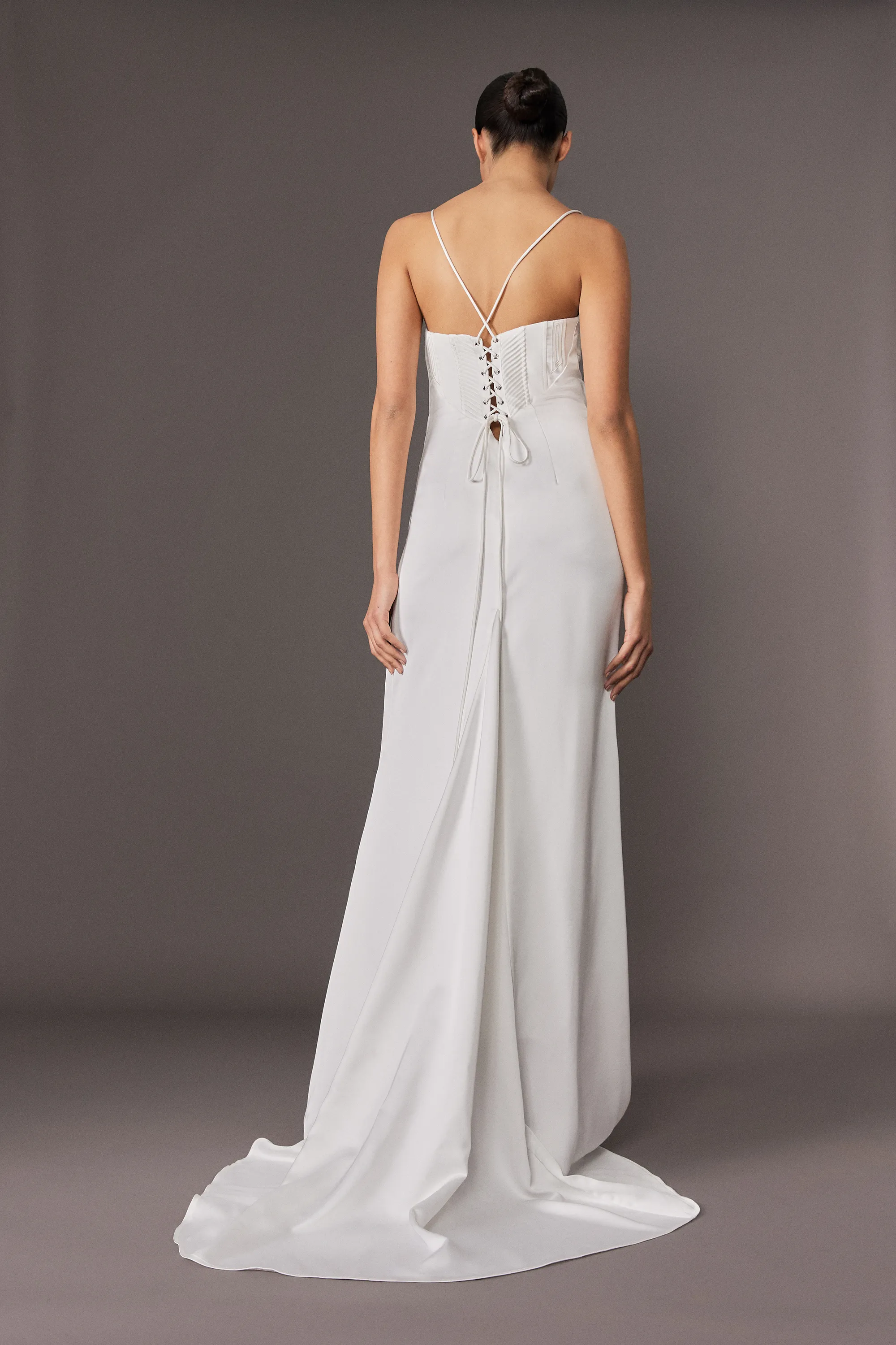 Archive Collection - Tailored Satin Drape Corset Fishtail Maxi Dress BKK24293 5 Archive Collection - Tailored Satin Drape Corset Fishtail Maxi Dress BKK24293