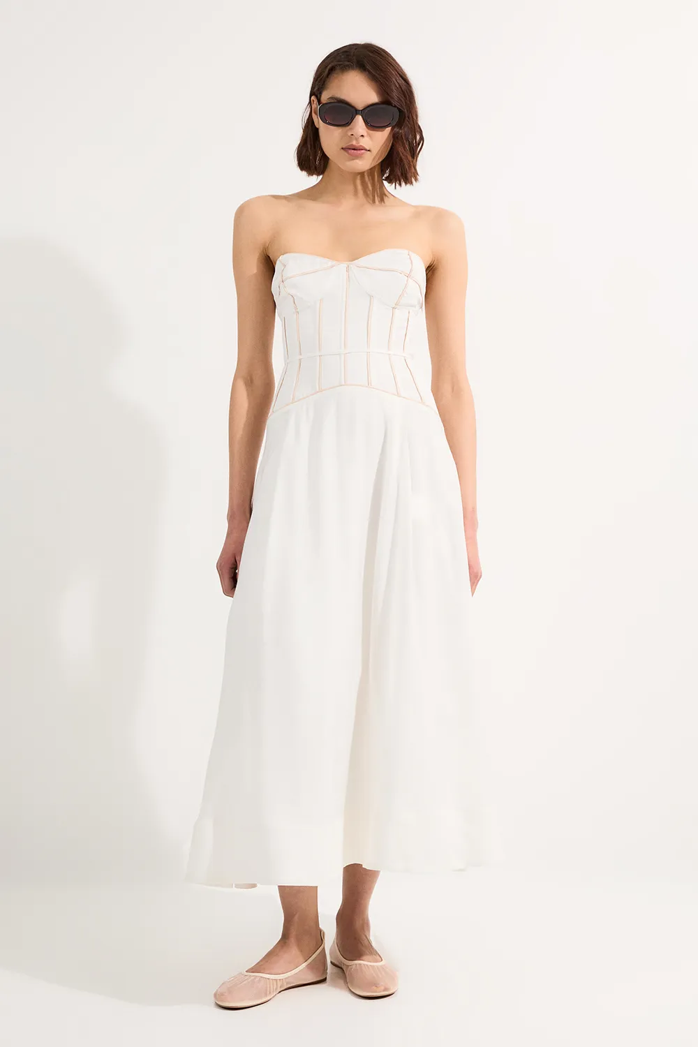 Viscose Linen Corset Prom Dress BKK24330