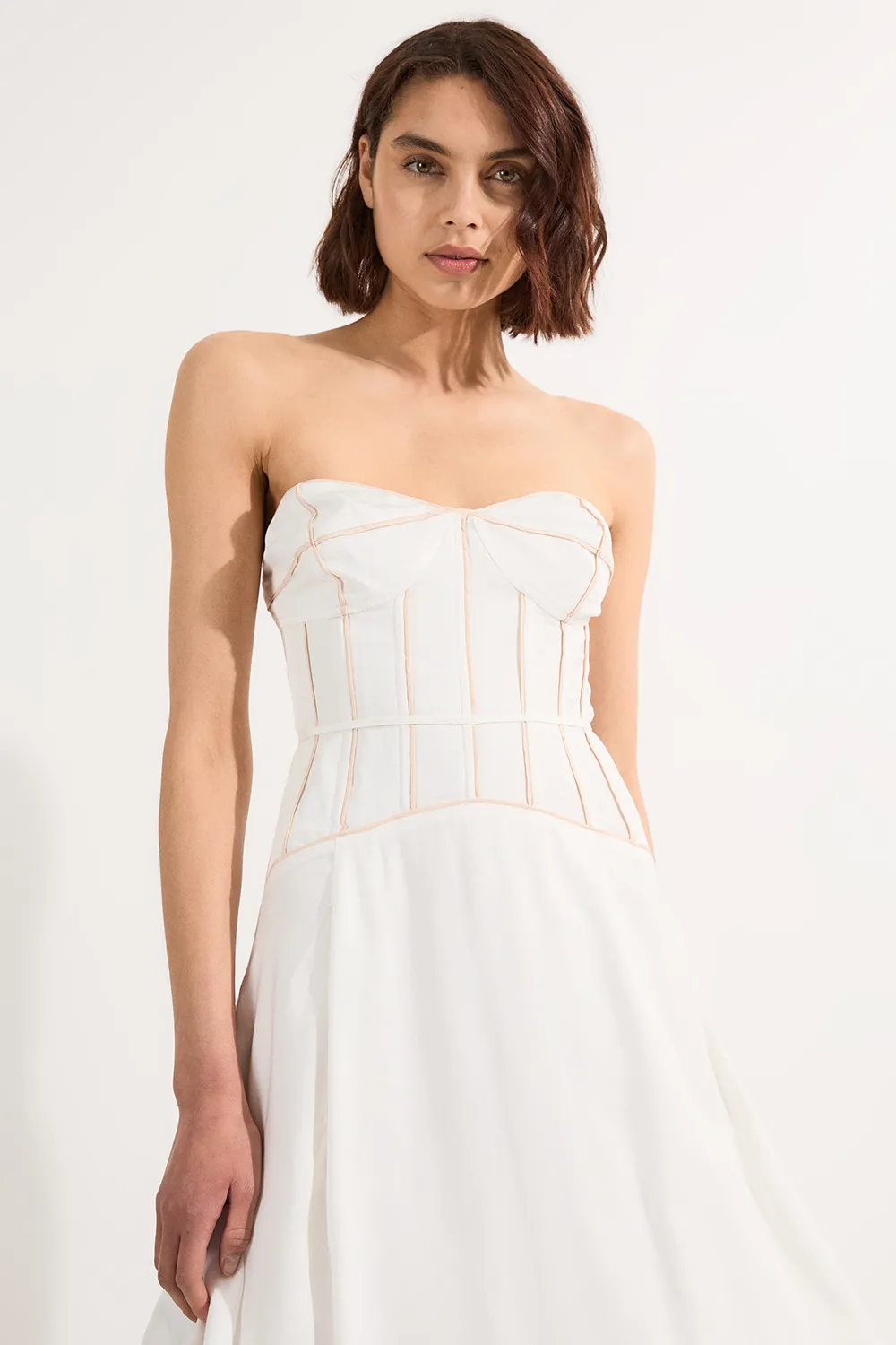 Viscose Linen Corset Prom Dress BKK24330