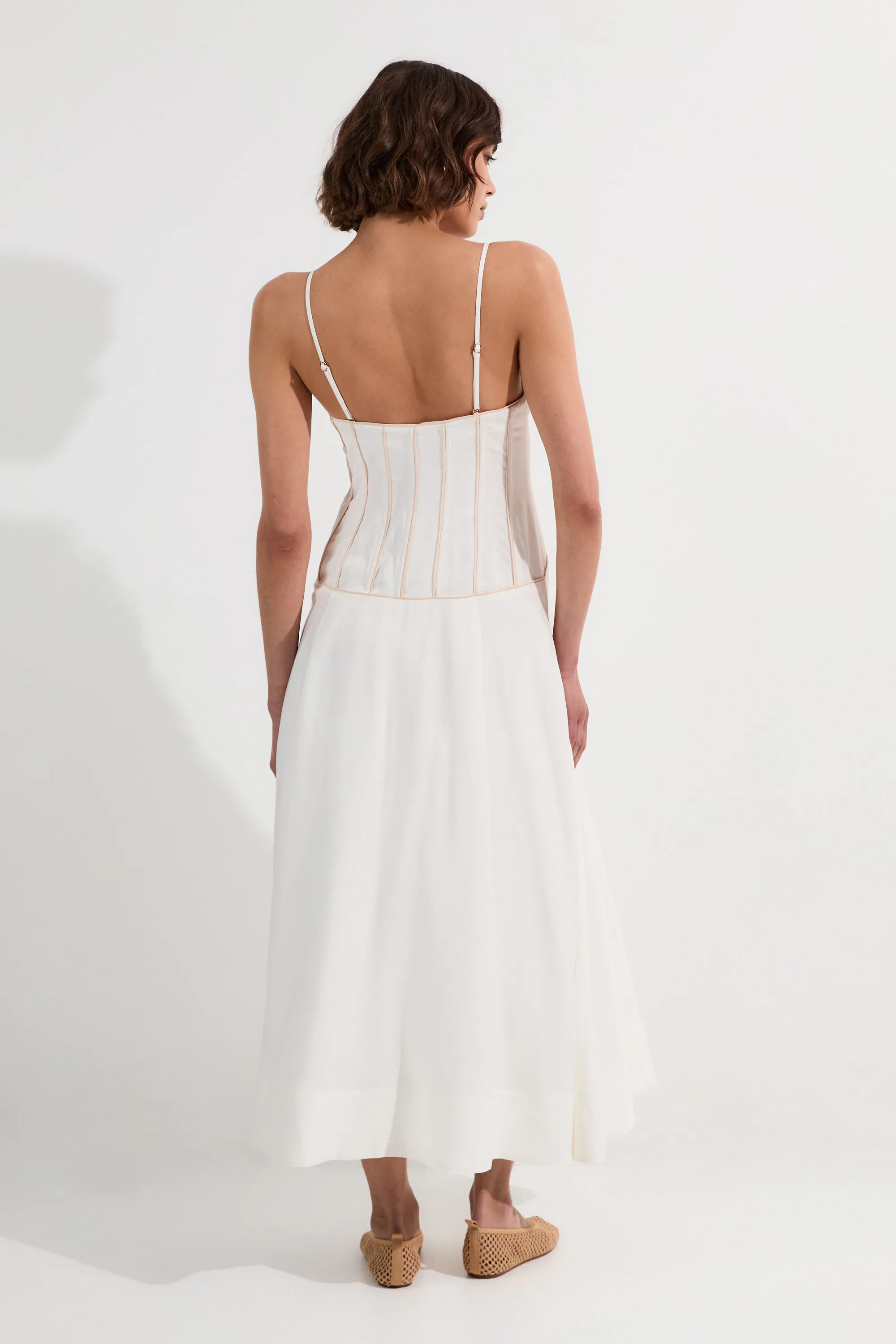 Viscose Linen Corset Prom Dress BKK24330