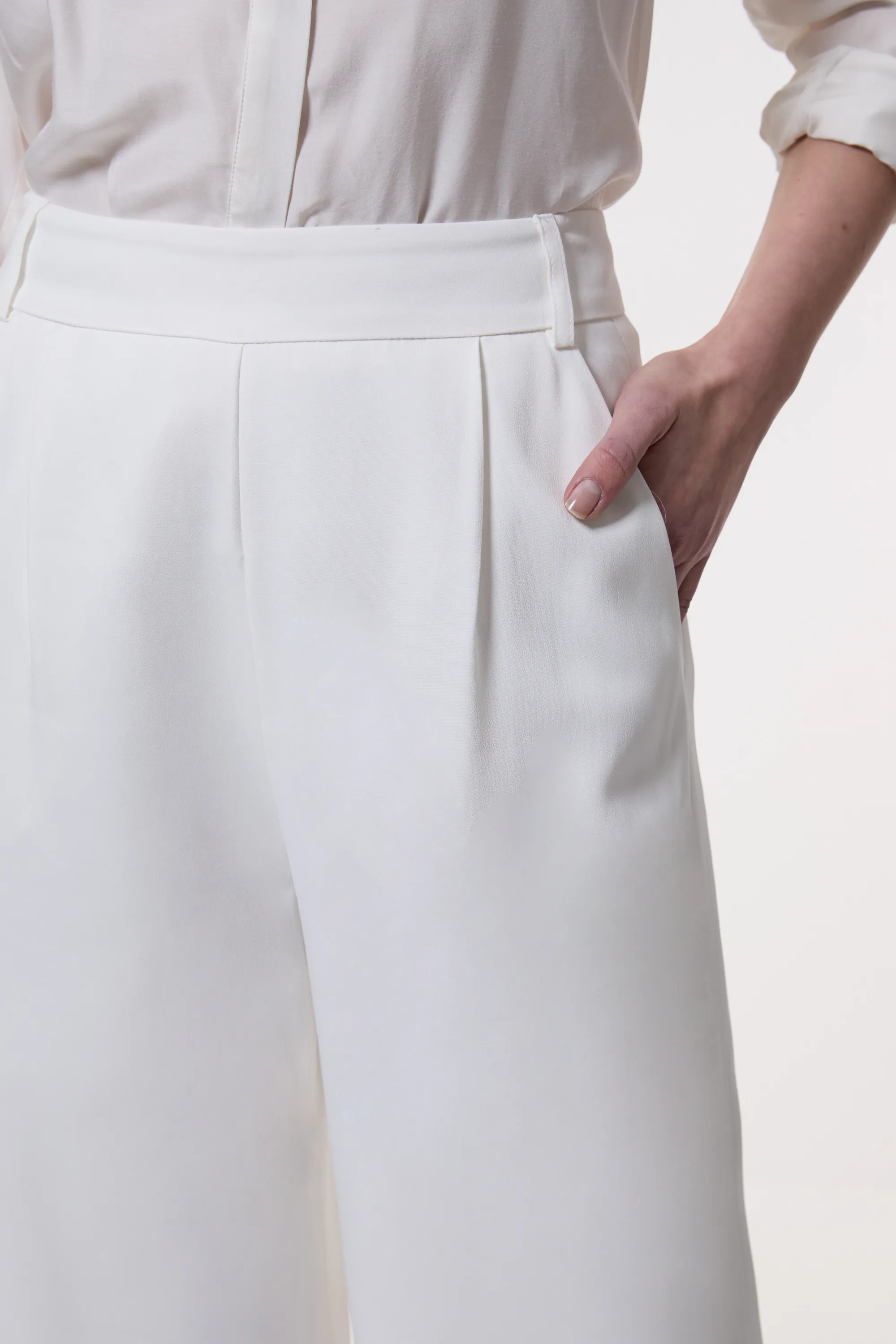 Compact Stretch Viscose Wide Leg Dress Pants BKK24354 3 Compact Stretch Viscose Wide Leg Dress Pants BKK24354