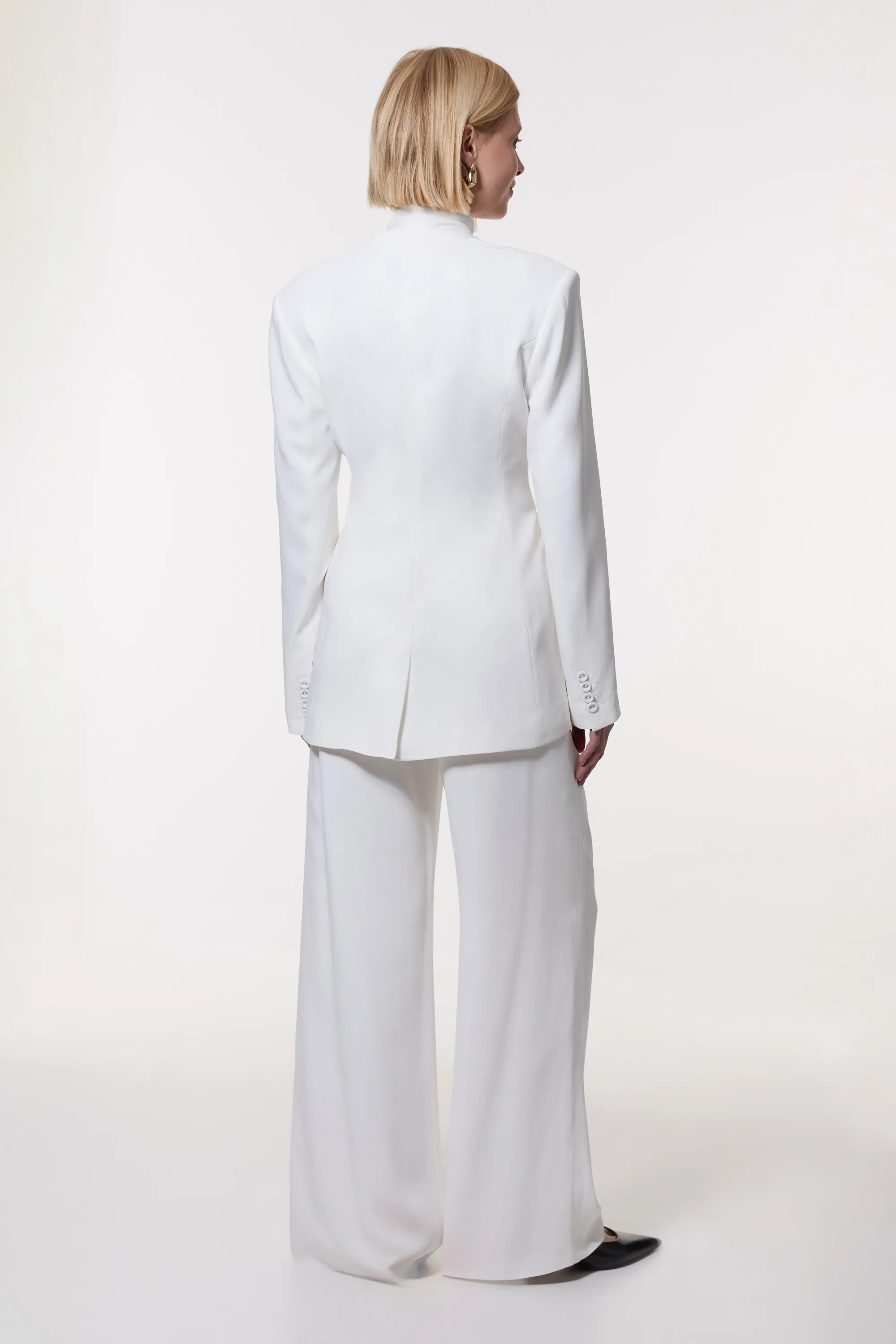 Compact Stretch Viscose Wide Leg Dress Pants BKK24354 5 Compact Stretch Viscose Wide Leg Dress Pants BKK24354