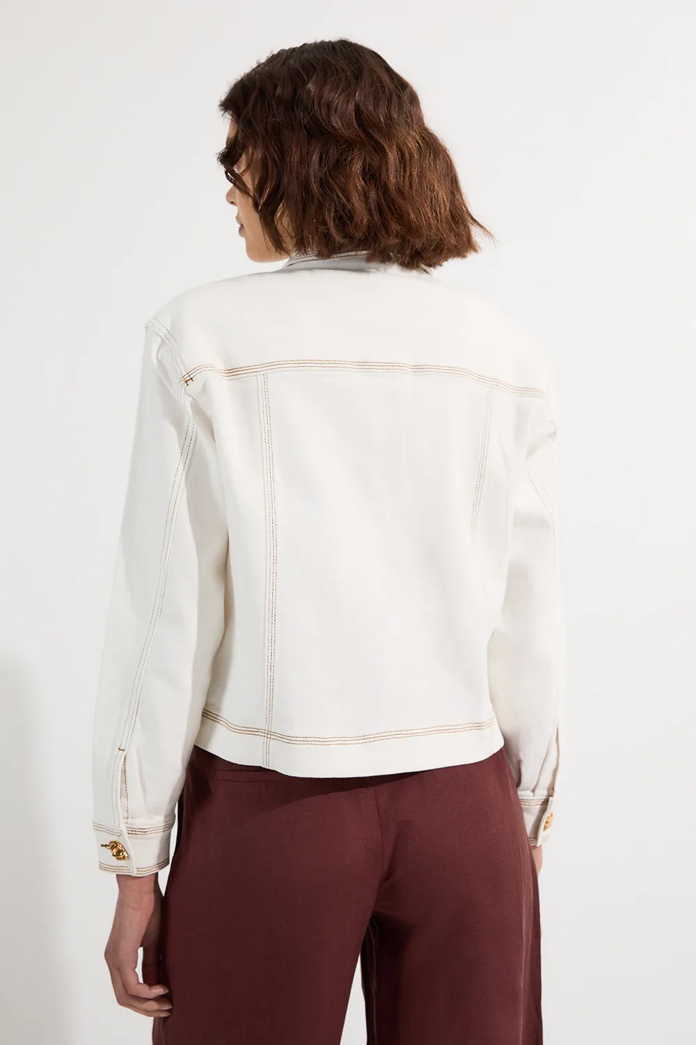 Denim Button Front Tailored Jacket BKK24373 6 Denim Button Front Tailored Jacket BKK24373