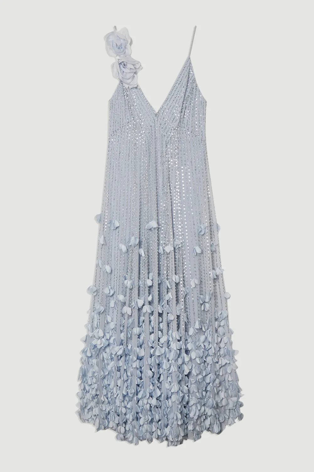 Crystal Applique Strappy Rosette Woven Maxi Dress BKK24384 4 Crystal Applique Strappy Rosette Woven Maxi Dress BKK24384