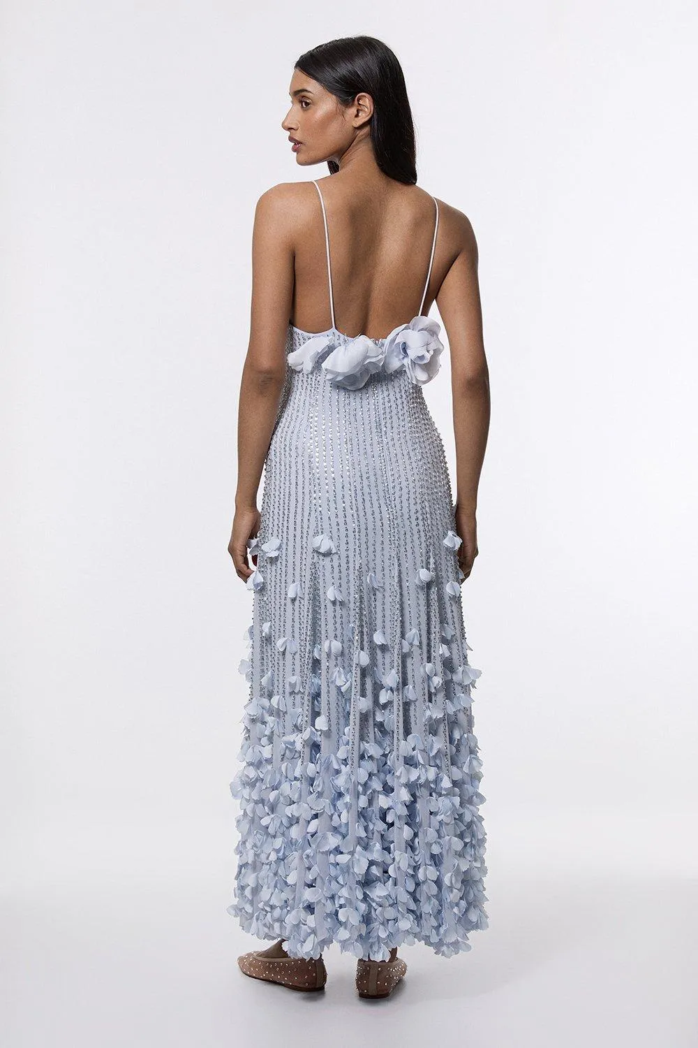 Crystal Applique Strappy Rosette Woven Maxi Dress BKK24384 7 Crystal Applique Strappy Rosette Woven Maxi Dress BKK24384