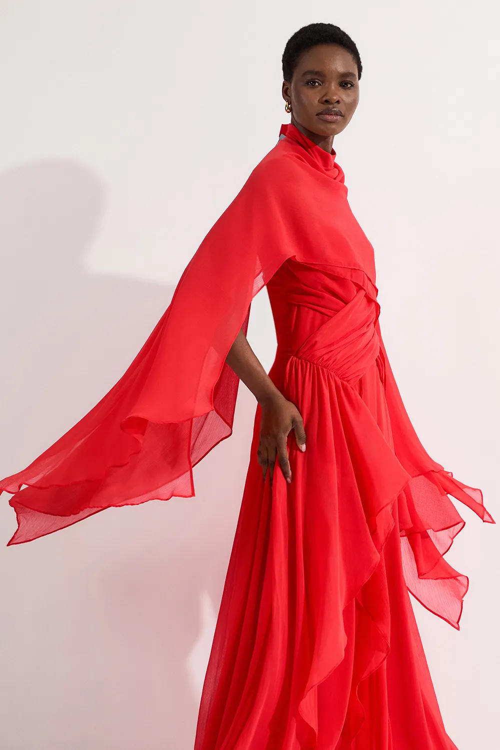 Crinkle Cross Front Georgette Woven Maxi Dress BKK24404 3 Crinkle Cross Front Georgette Woven Maxi Dress BKK24404