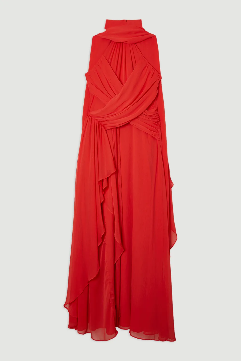 Crinkle Cross Front Georgette Woven Maxi Dress BKK24404 4 Crinkle Cross Front Georgette Woven Maxi Dress BKK24404