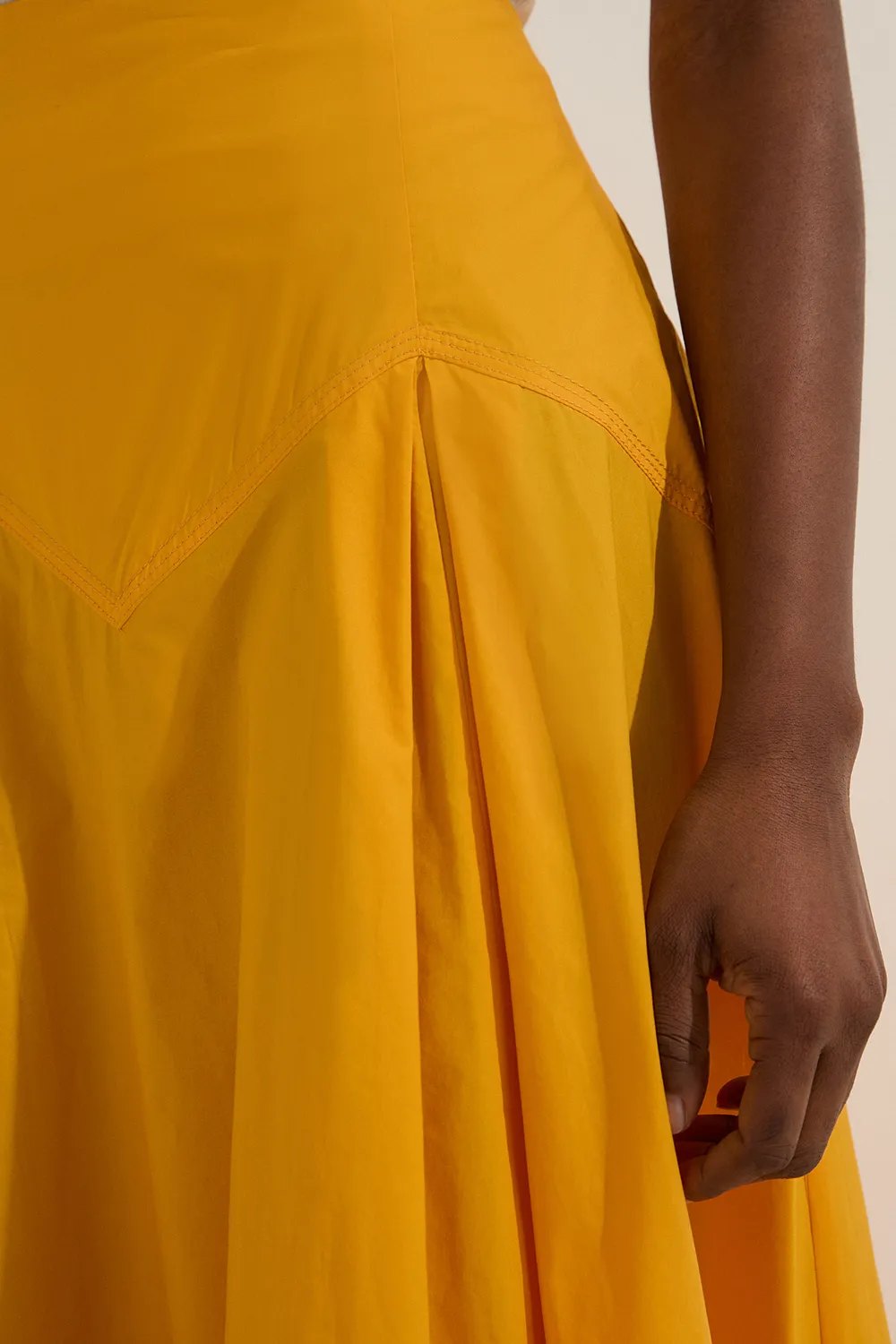 Cotton Woven Prom Skirt With Dropped Waist Detail BKK24417