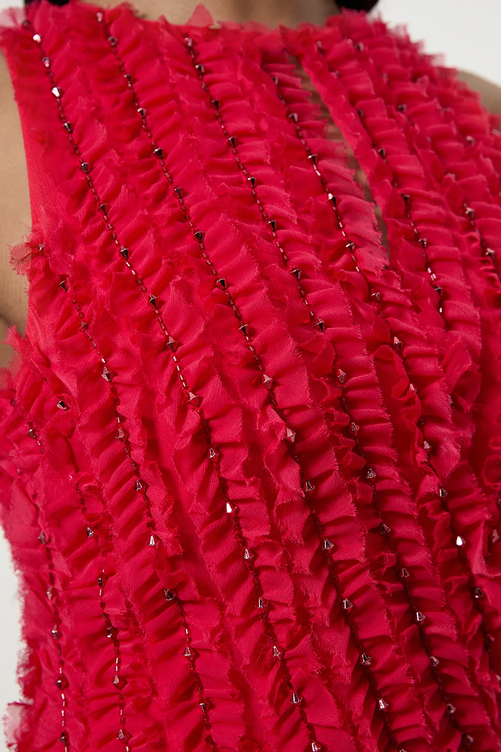 Embellished Ruffle Keyhole Cutout Woven Maxi Dress BKK24433 5 Embellished Ruffle Keyhole Cutout Woven Maxi Dress BKK24433