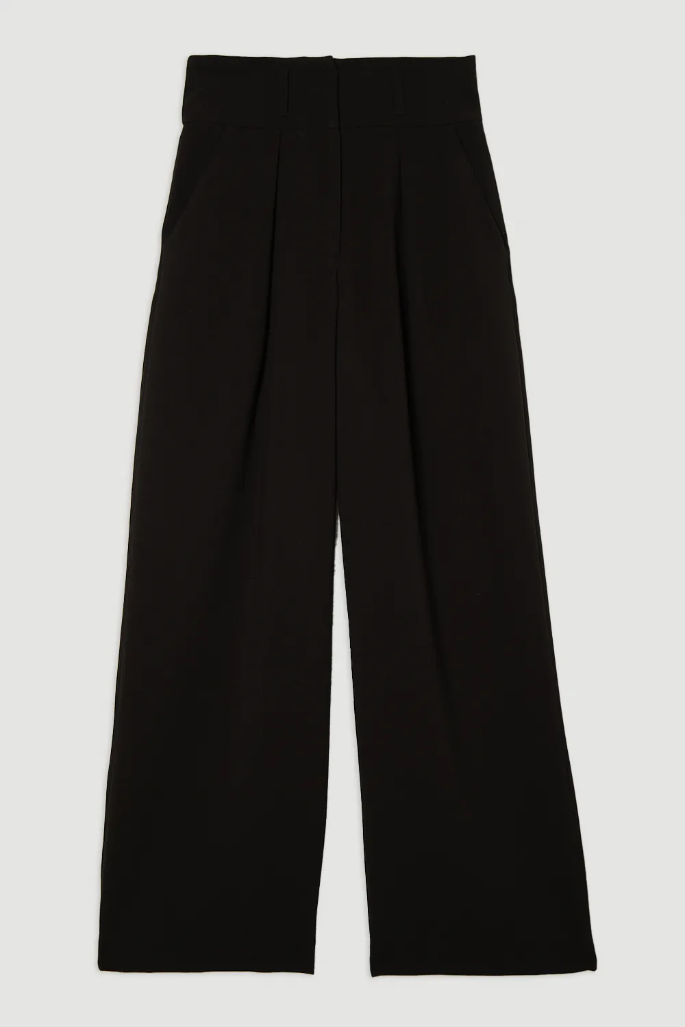 Petite Compact Stretch Essential Tailored High Waist Wide Leg Pants BKK24475 4 Petite Compact Stretch Essential Tailored High Waist Wide Leg Pants BKK24475