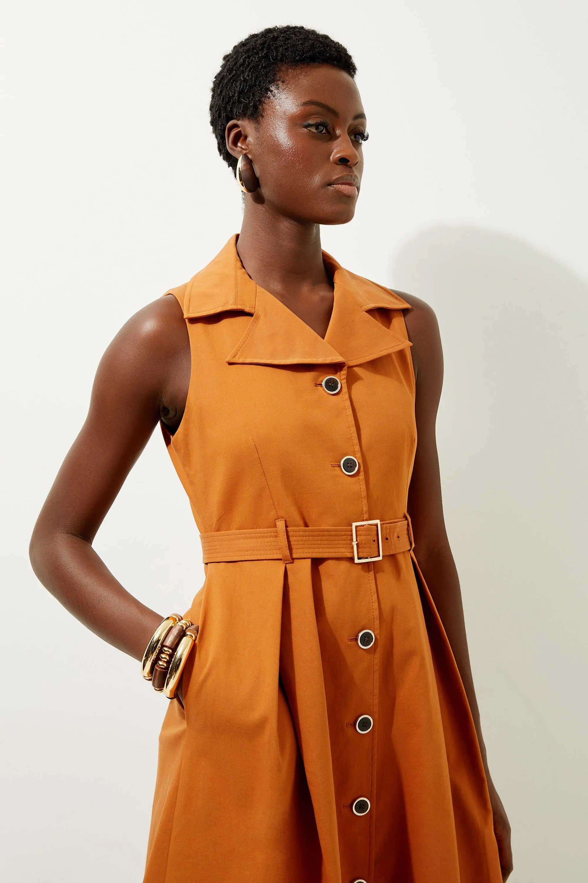 Tall Halter Neck Belted Full Skirted Shirt Dress BKK17824 3 Tall Halter Neck Belted Full Skirted Shirt Dress BKK17824