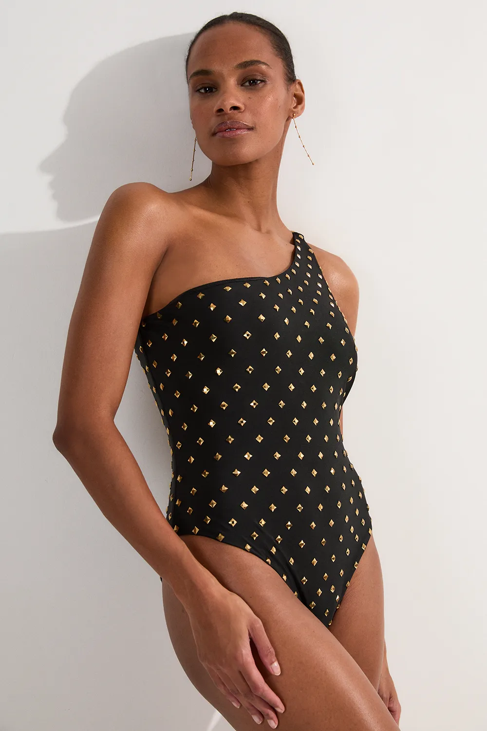 Stud One Shoulder Swimsuit BKK24537