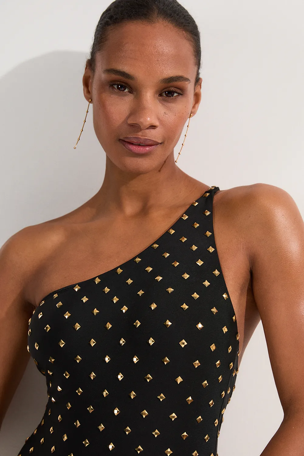 Stud One Shoulder Swimsuit BKK24537