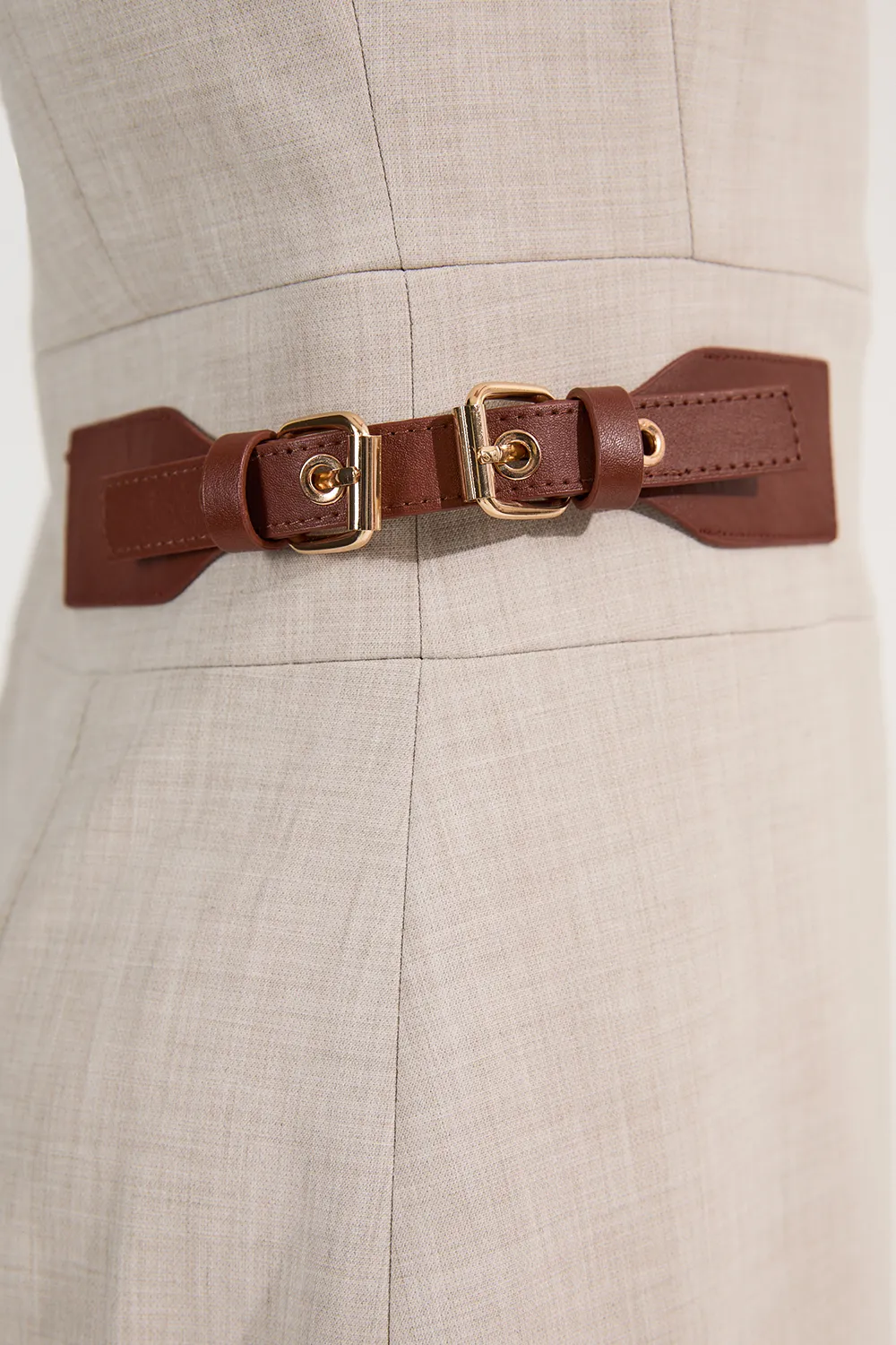 Tailored Marl Contrast Tipped Pencil Midi Dress BKK24561