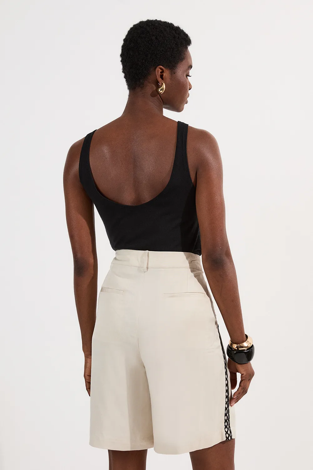 Viscose Linen Lace Trim Insert Woven Short BKK24558