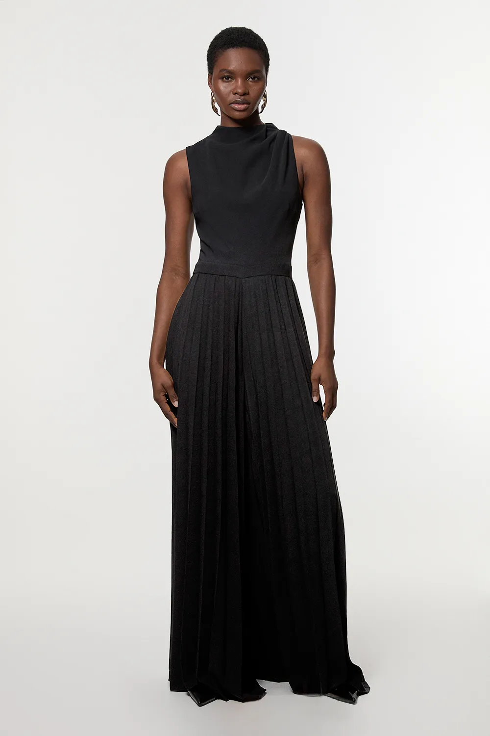 Soft Tailored Halter Neck Pleated Jumpsuit BKK24587