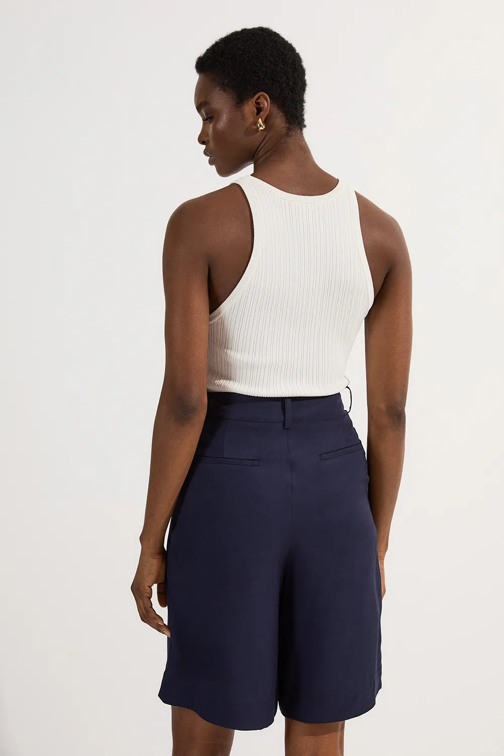 Premium Viscose Linen Belted Woven City Short BKK24712 6 Premium Viscose Linen Belted Woven City Short BKK24712