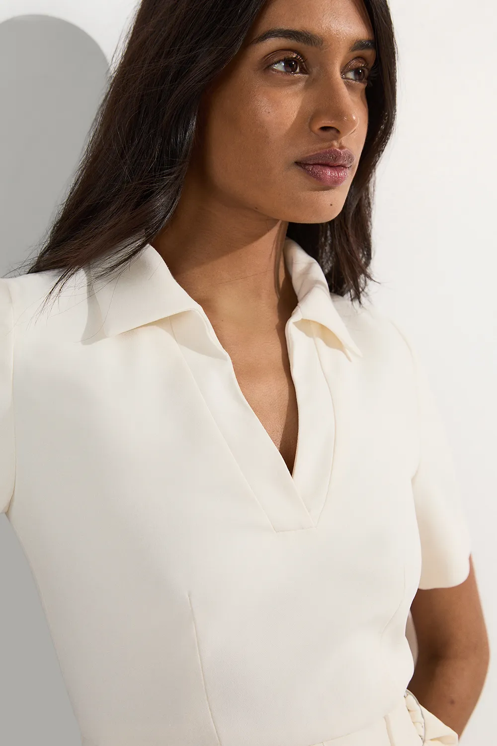 Soft Tailored Pleated Belted Midi Dress BKK24777 3 Soft Tailored Pleated Belted Midi Dress BKK24777