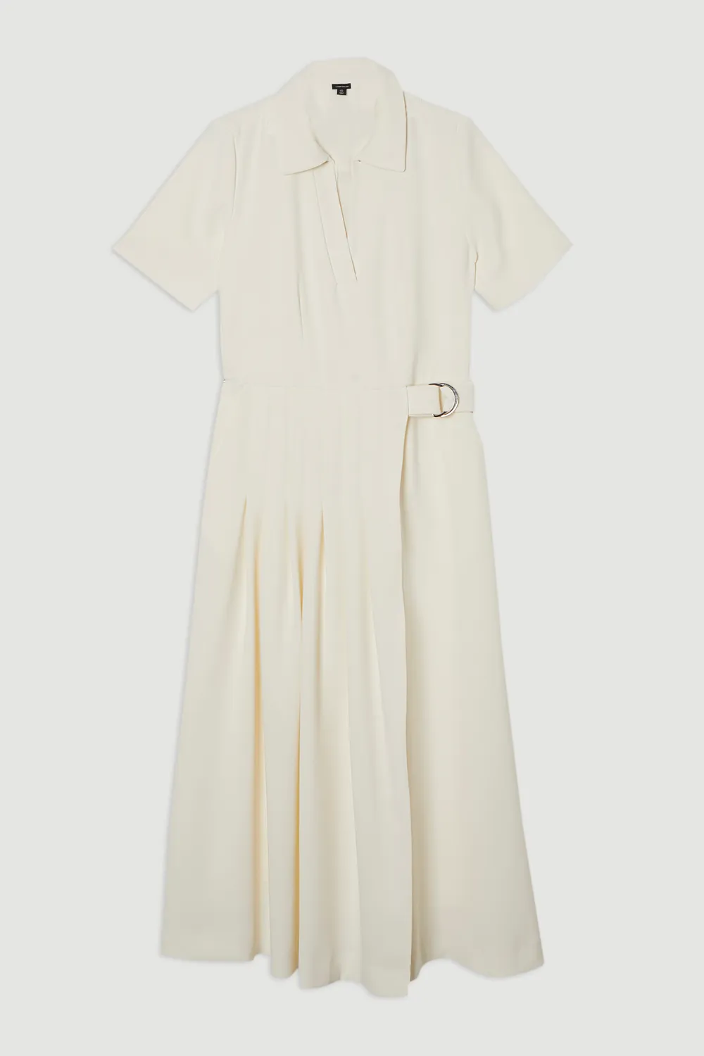 Soft Tailored Pleated Belted Midi Dress BKK24777 4 Soft Tailored Pleated Belted Midi Dress BKK24777