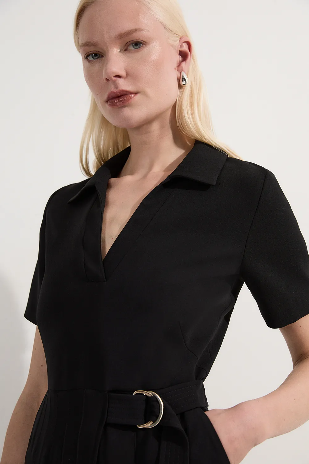 Soft Tailored Pleated Belted Jumpsuit BKK24778