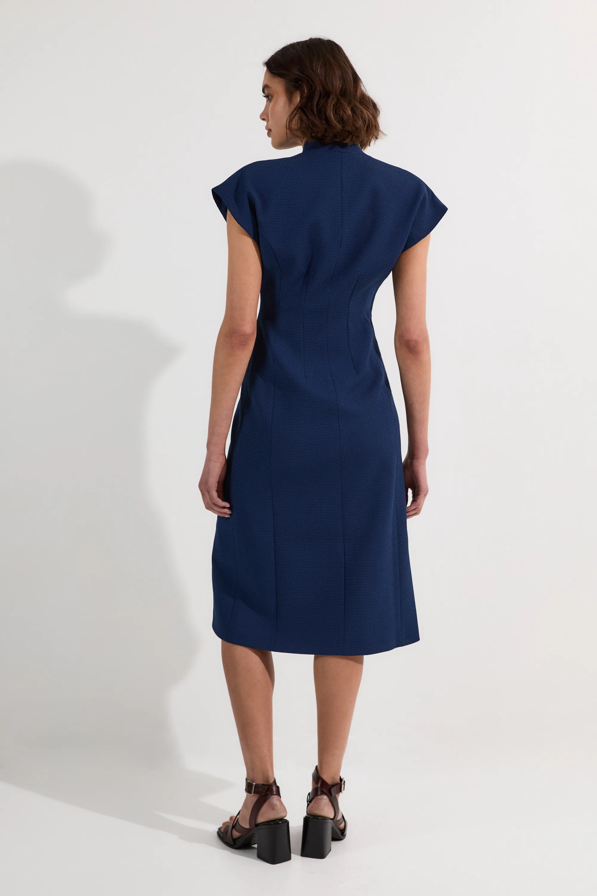 Tailored Textured Double Breasted Midi Dress BKK24784