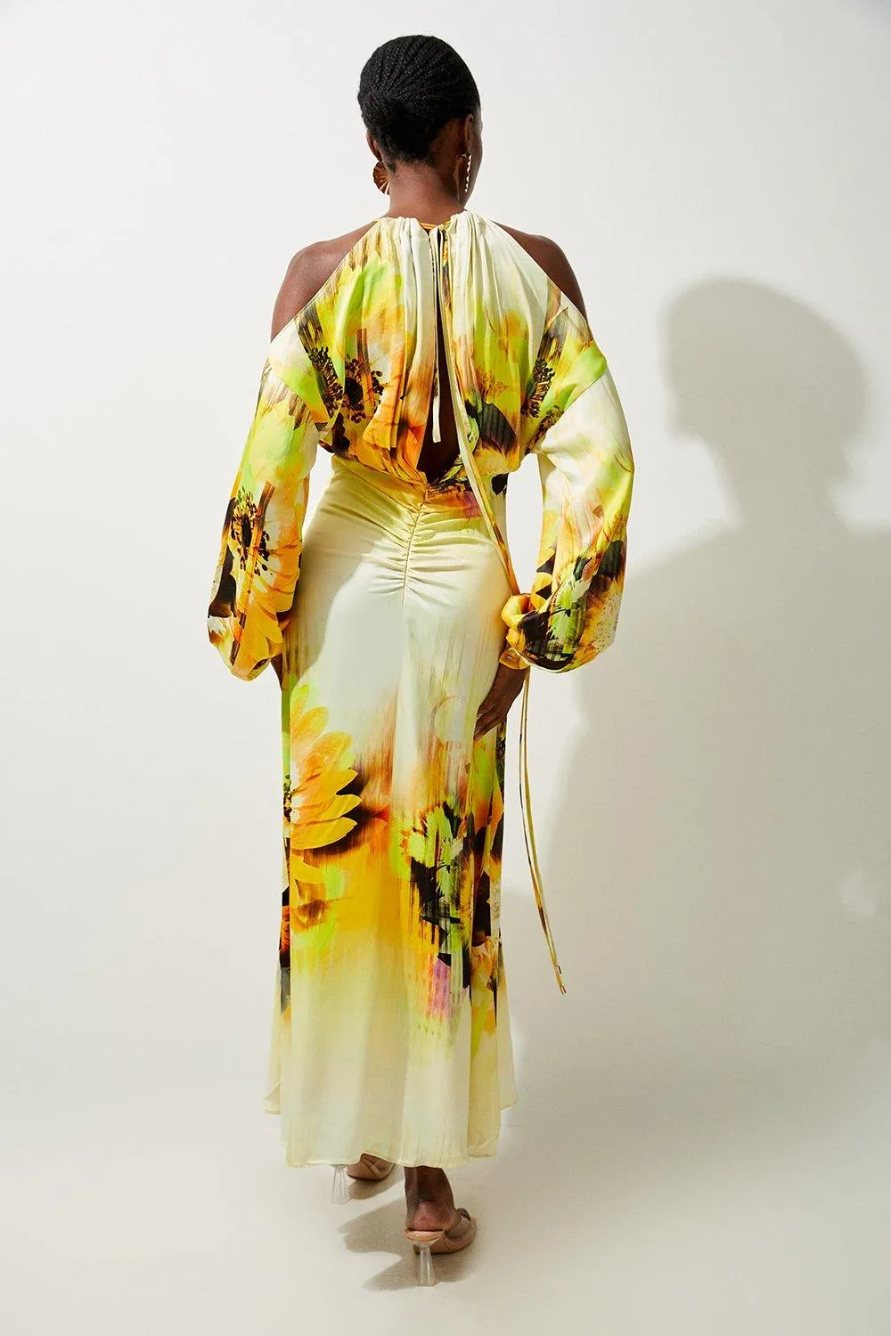 Viscose Satin Tie Dye Floral Cold Shoulder Maxi Dress BKK17725 6 Viscose Satin Tie Dye Floral Cold Shoulder Maxi Dress BKK17725