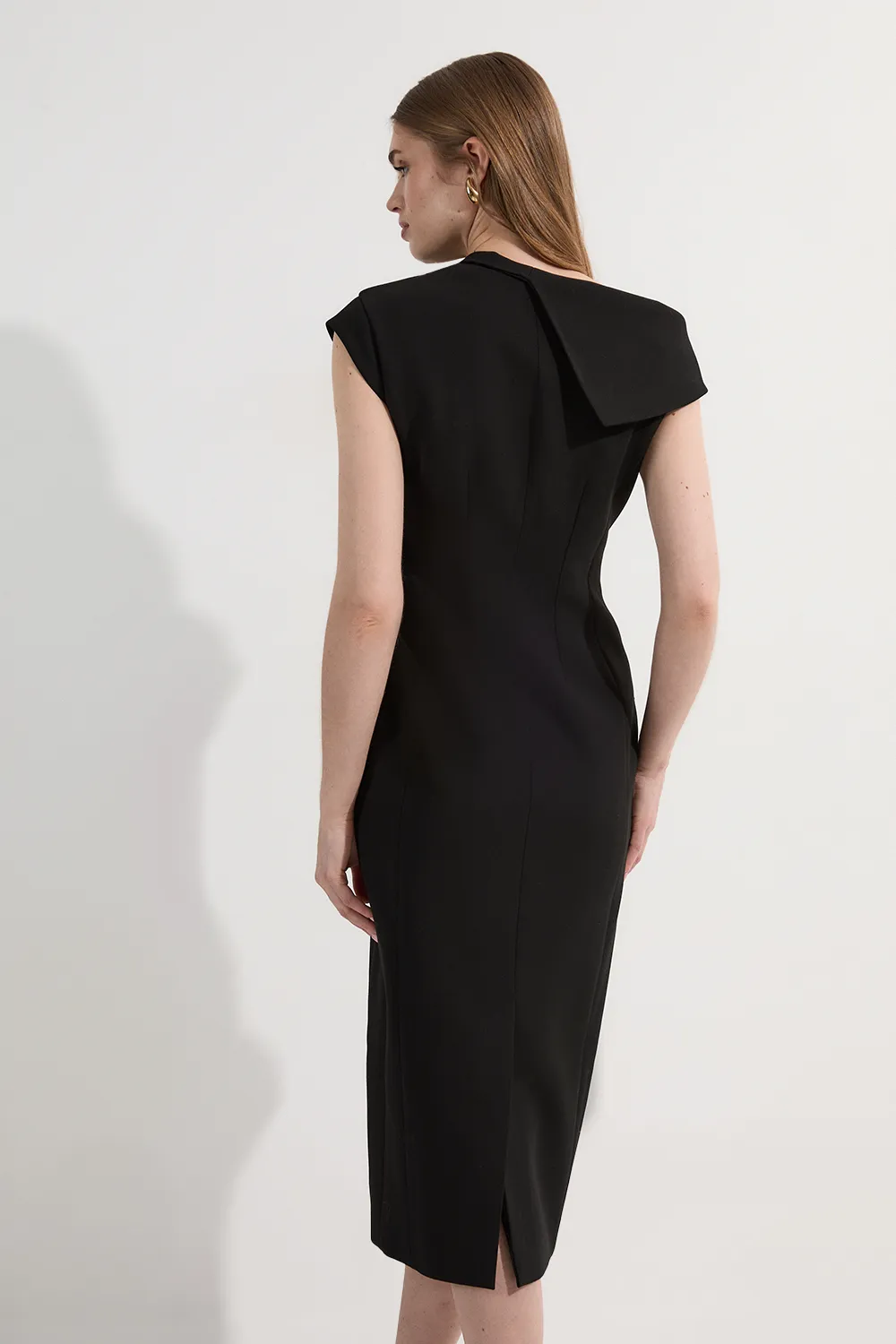 Compact Stretch Asymmetric Collar Tailored Pencil Maxi Dress BKK24839 5 Compact Stretch Asymmetric Collar Tailored Pencil Maxi Dress BKK24839