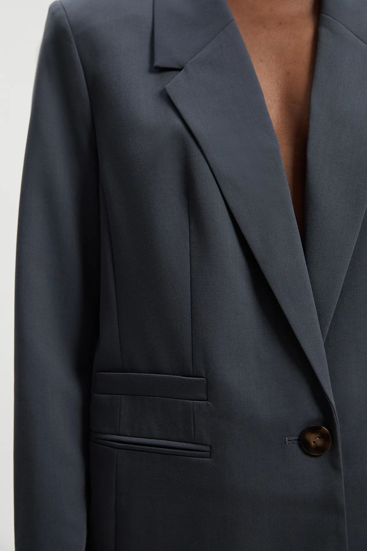 Tailored Twill Essential Single Breasted Oversized Blazer BKK24846 3 Tailored Twill Essential Single Breasted Oversized Blazer BKK24846