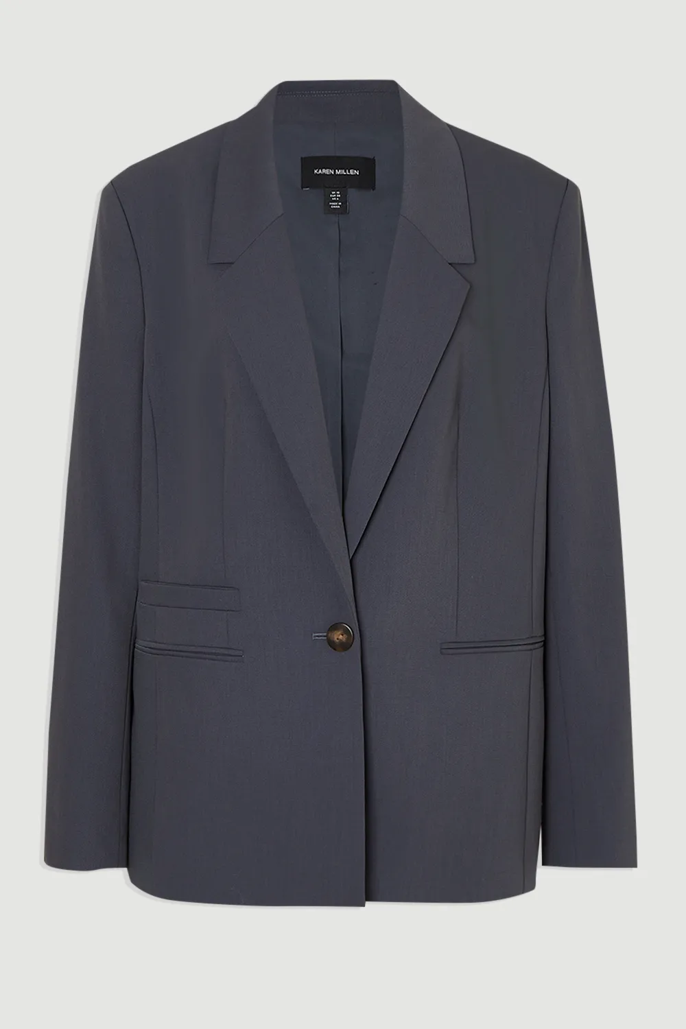 Tailored Twill Essential Single Breasted Oversized Blazer BKK24846 4 Tailored Twill Essential Single Breasted Oversized Blazer BKK24846