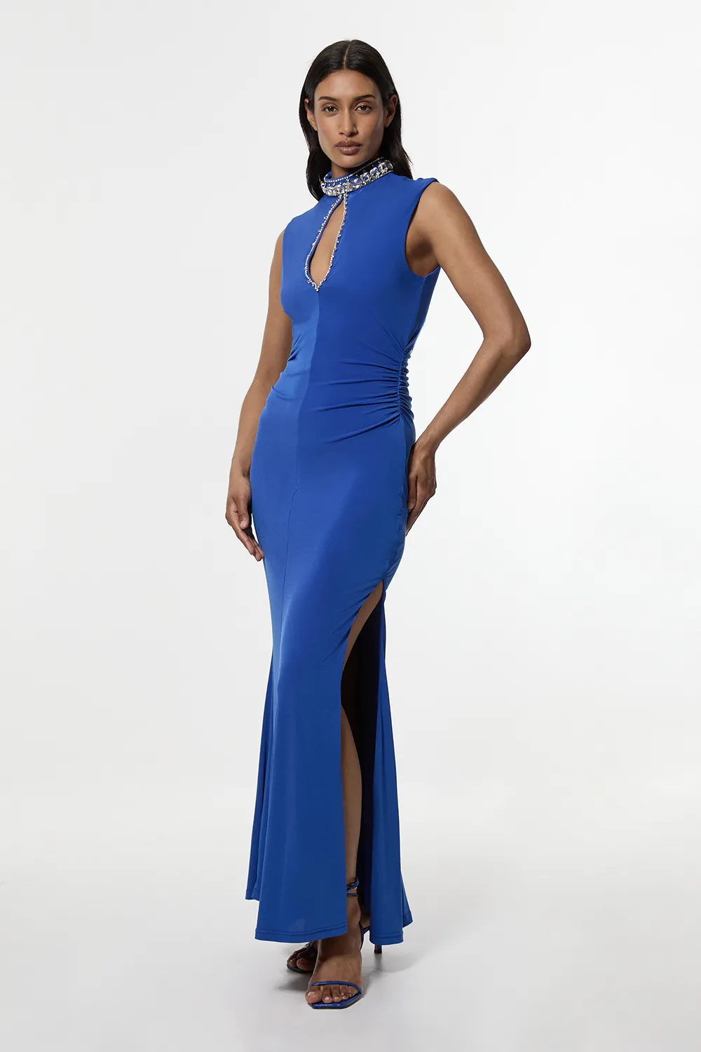 Embellished Jersey Crepe Maxi Dress BKK24875